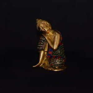 Sitting Buddha Idol with Stone Work