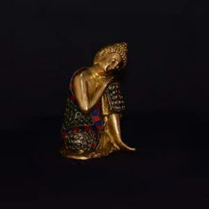 Sitting Buddha Idol with Stone Work