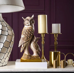 Artistic Gold Winged Bright Owls