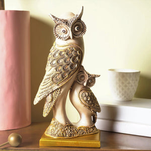 Artistic Gold Winged Bright Owls