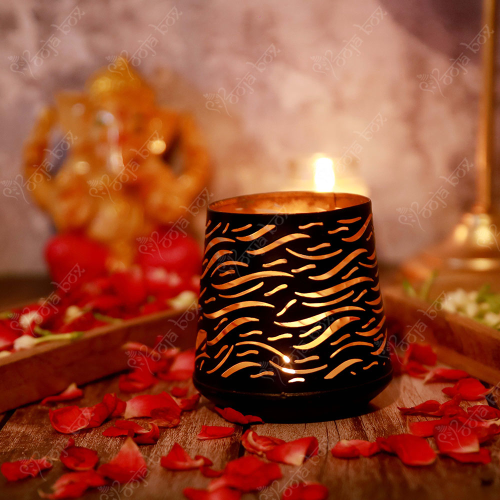 Classic Black Layer Design Candle Holder