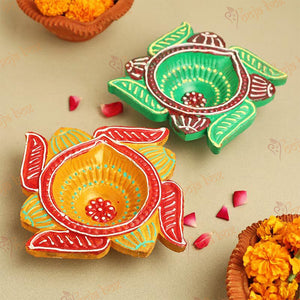 Color full Swastik Diya for Diwali