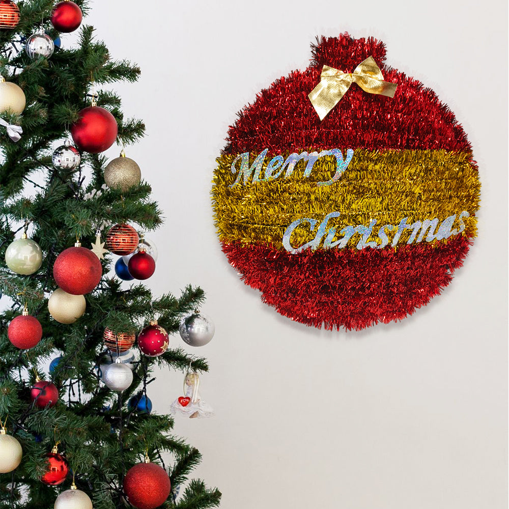 Festive Merry Christmas Wreath Wall Hanging Ornament